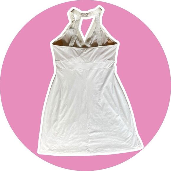 Athleta Pure White Cutout V Neck Activewear Dress Bra Top XL 14 C D DD NWOT NEW - Picture 4 of 8